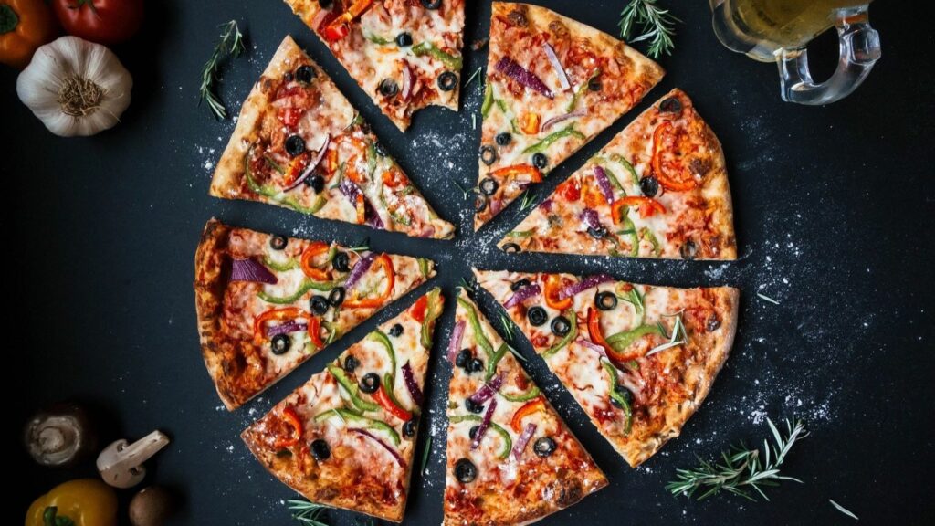 Pizza as in sliced stocks